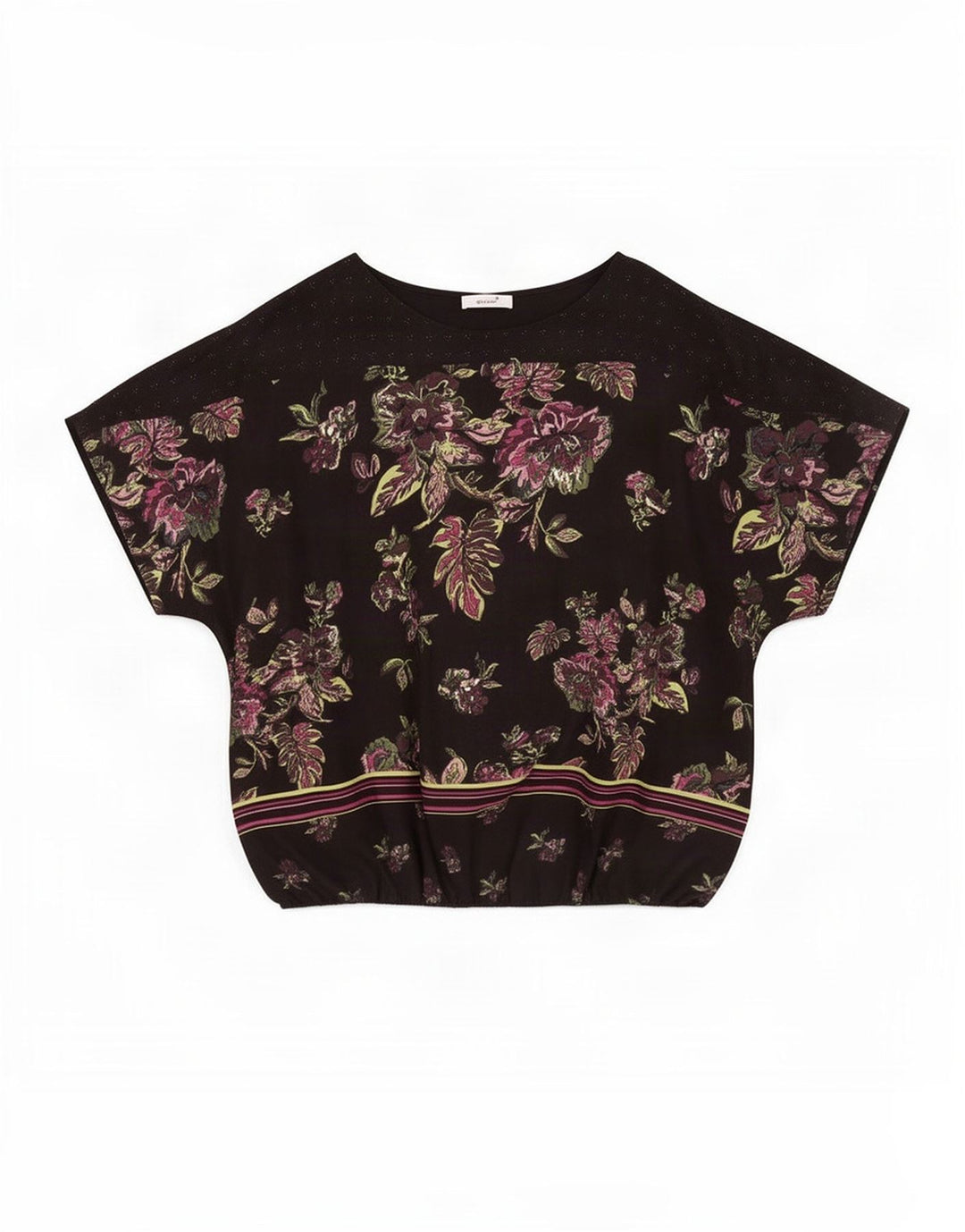 Marks & Spencer Womens Blouse Top UK 22 3XL Black Floral Polyester