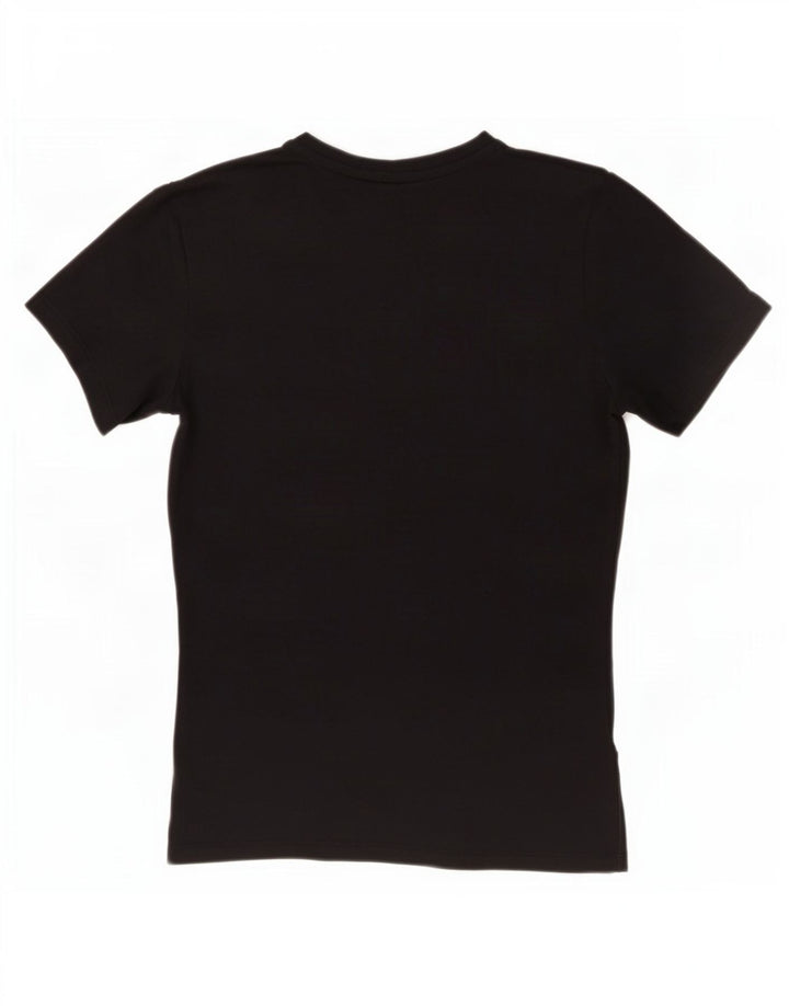 Nike Womens Dri Fit Slim Graphic T-Shirt Top UK 12 Medium Black Polyester