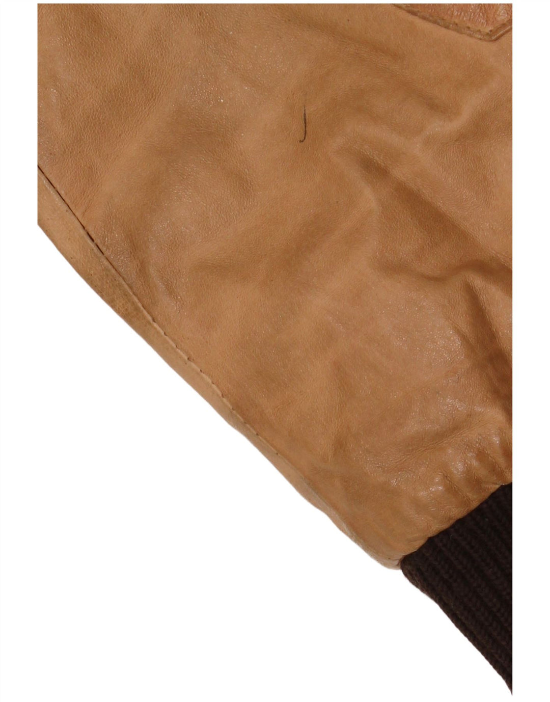 Bata Mens Hooded Leather Jacket IT 50 Large Beige Leather