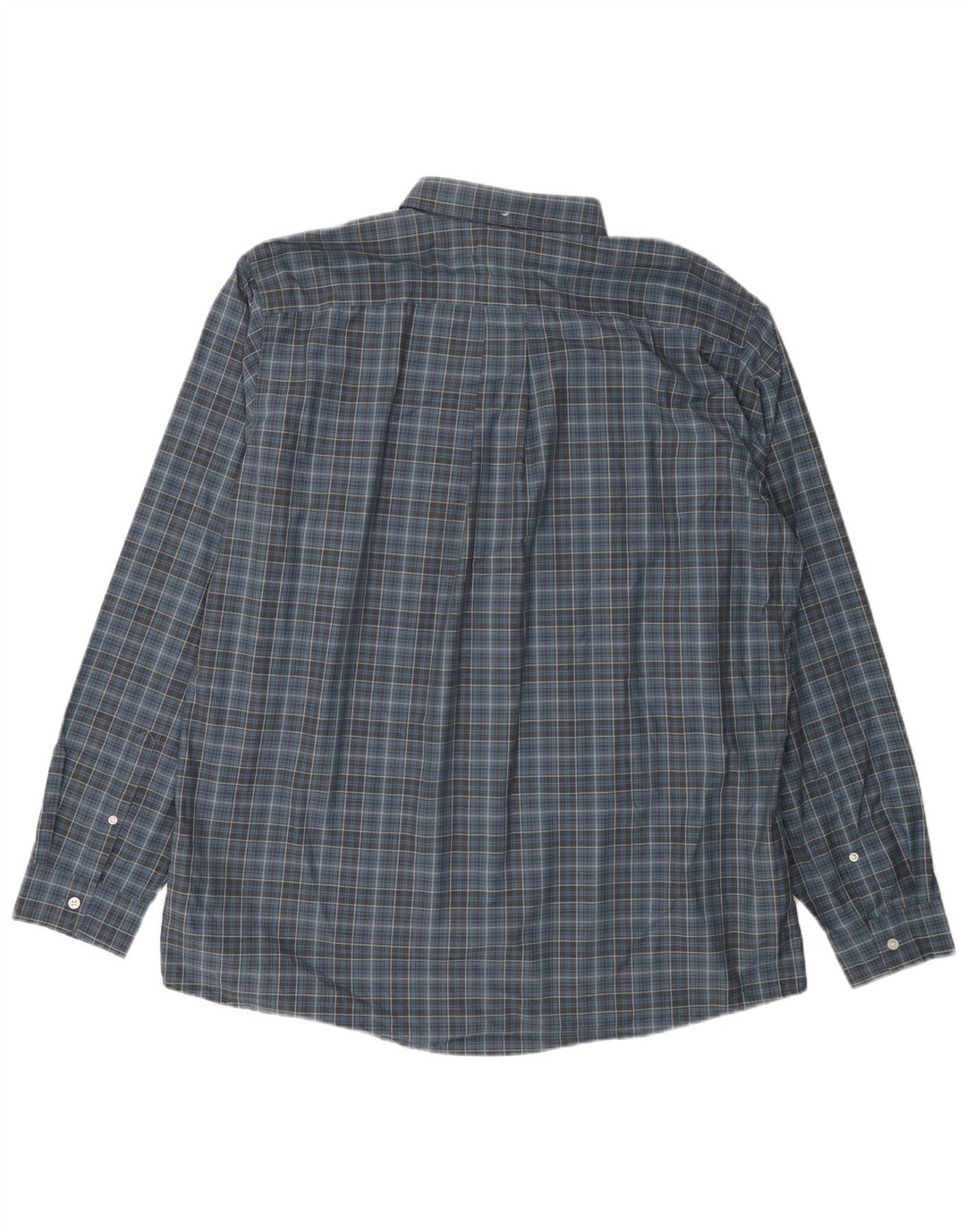EDDIE BAUER Mens Tall Relaxed Fit Shirt XL Blue Check Cotton