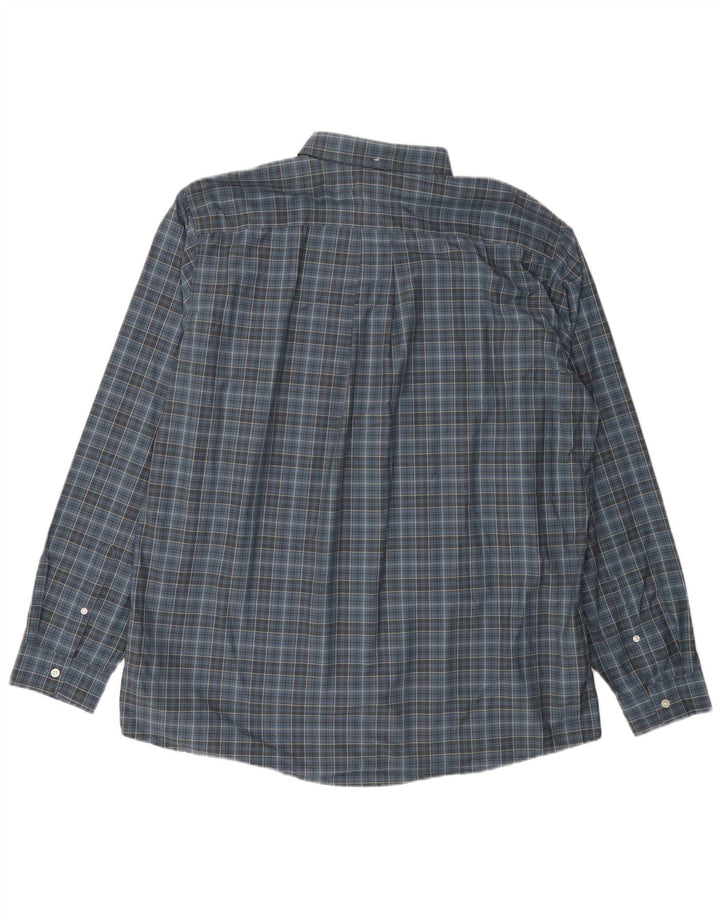 EDDIE BAUER Mens Tall Relaxed Fit Shirt XL Blue Check Cotton