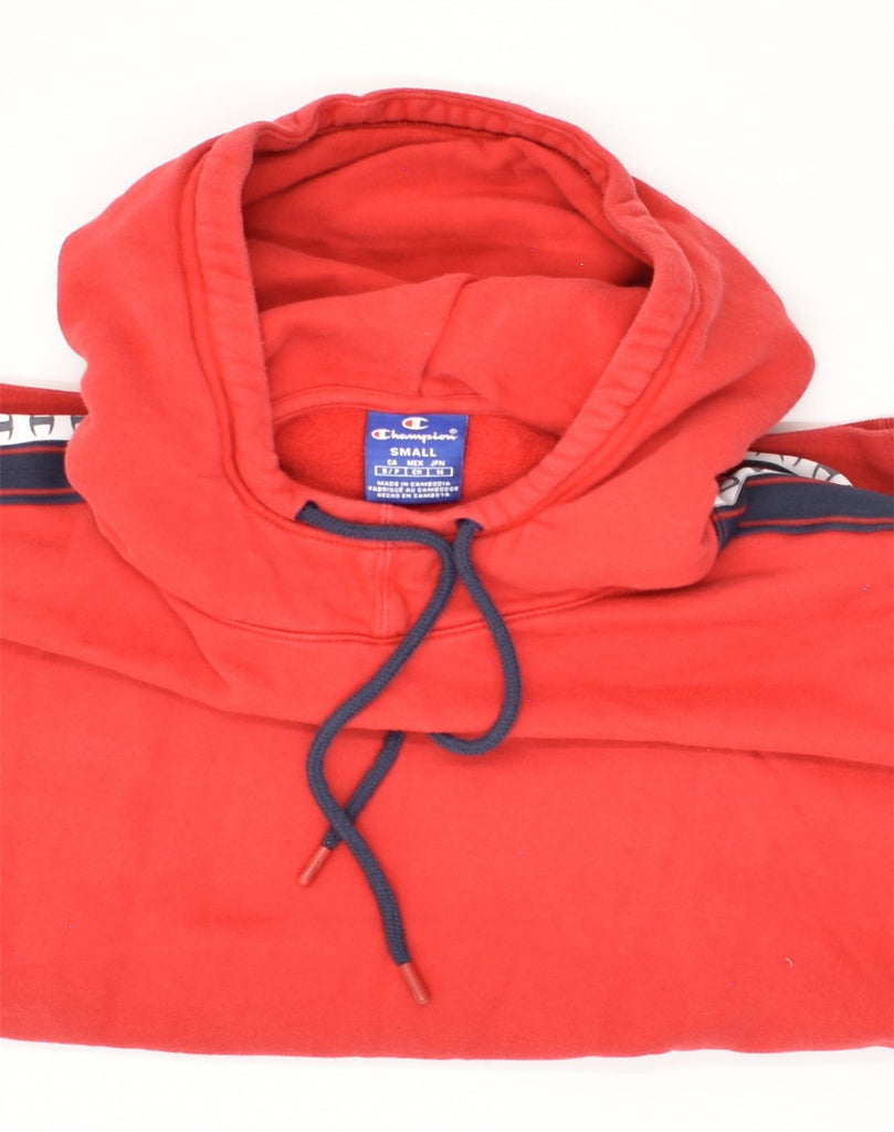 CHAMPION Womens Graphic Hoodie Jumper UK 8 Small  Red Cotton | Vintage Champion | Thrift | Second-Hand Champion | Used Clothing | Messina Hembry 