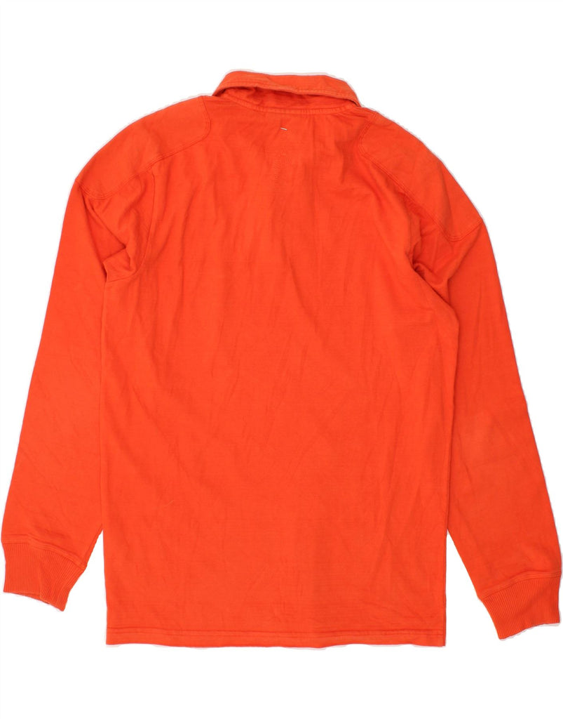 PEAK PERFORMANCE Mens Long Sleeve Polo Shirt Large Orange Cotton Vintage Peak Performance and Second-Hand Peak Performance from Messina Hembry 