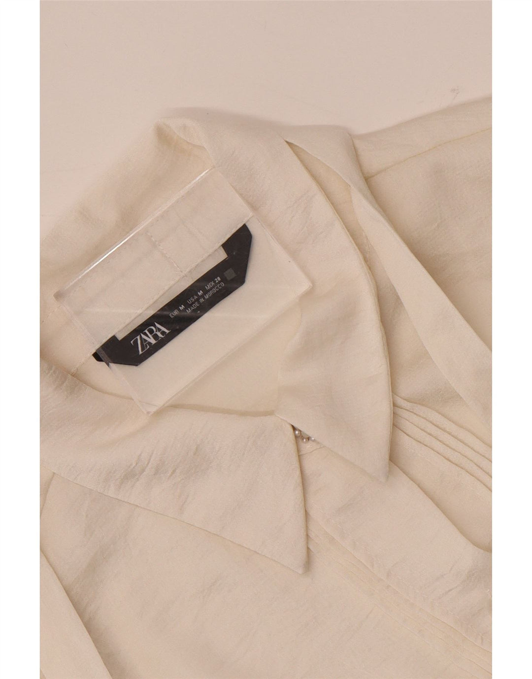 Zara Womens Bow Tie Shirt Blouse UK 14 Medium White
