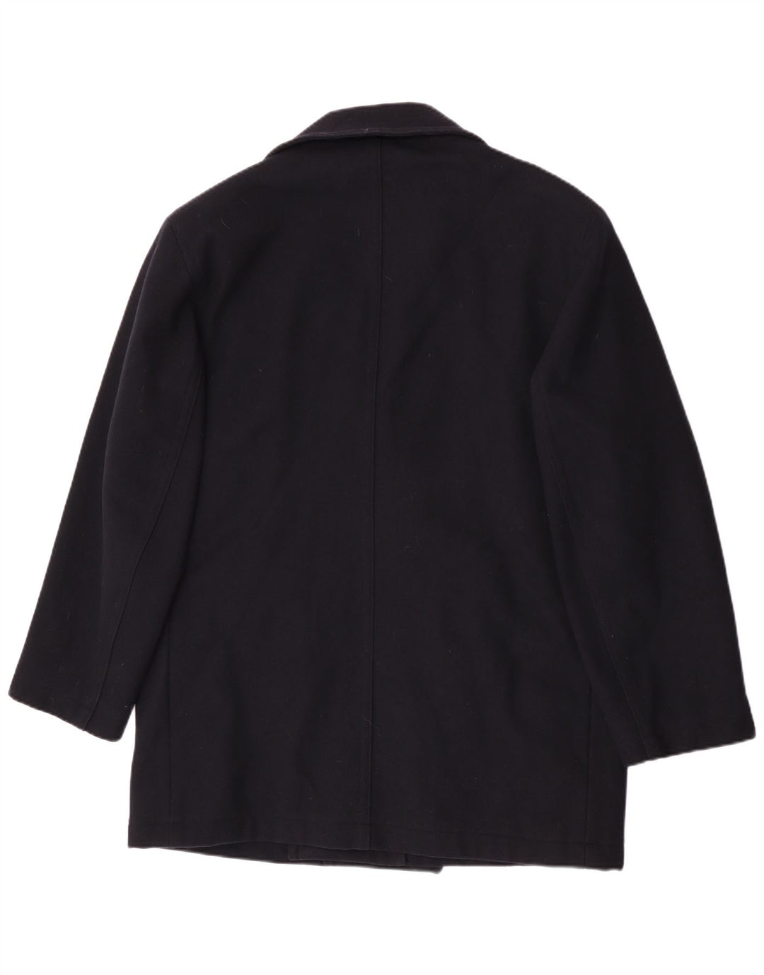 Bramante Mens Double Breasted Coat IT 50 Large Navy Blue Wool