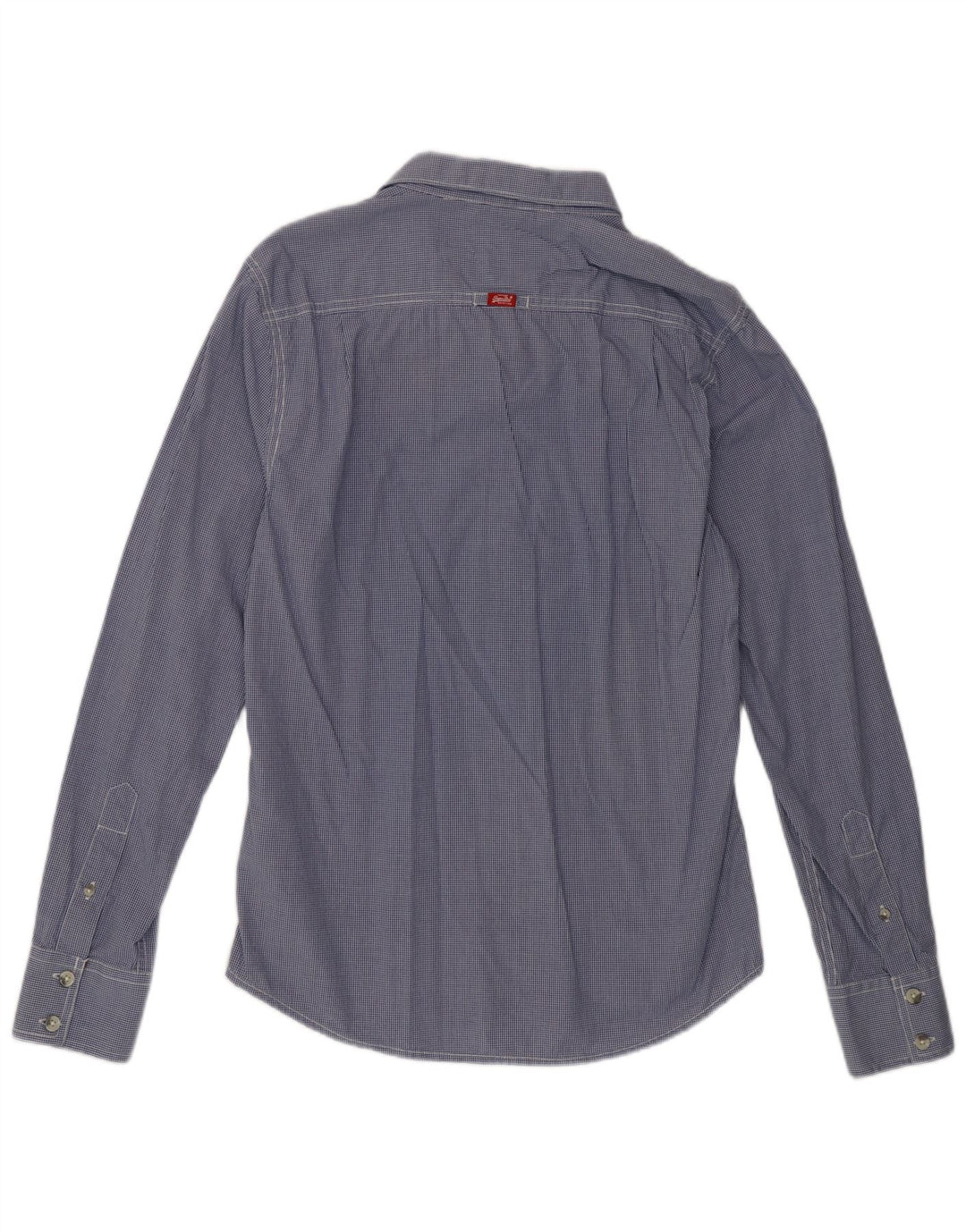 Superdry Mens Shirt Large Blue Gingham Cotton