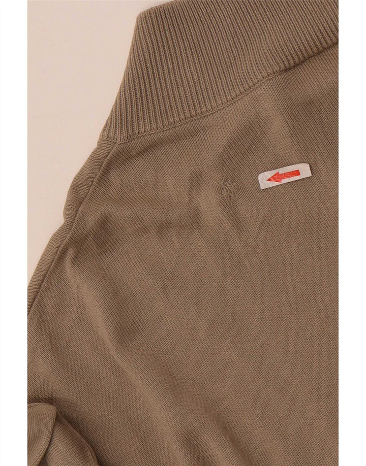 Lacoste Mens Cardigan Sweater Size 10 5XL Beige Cotton