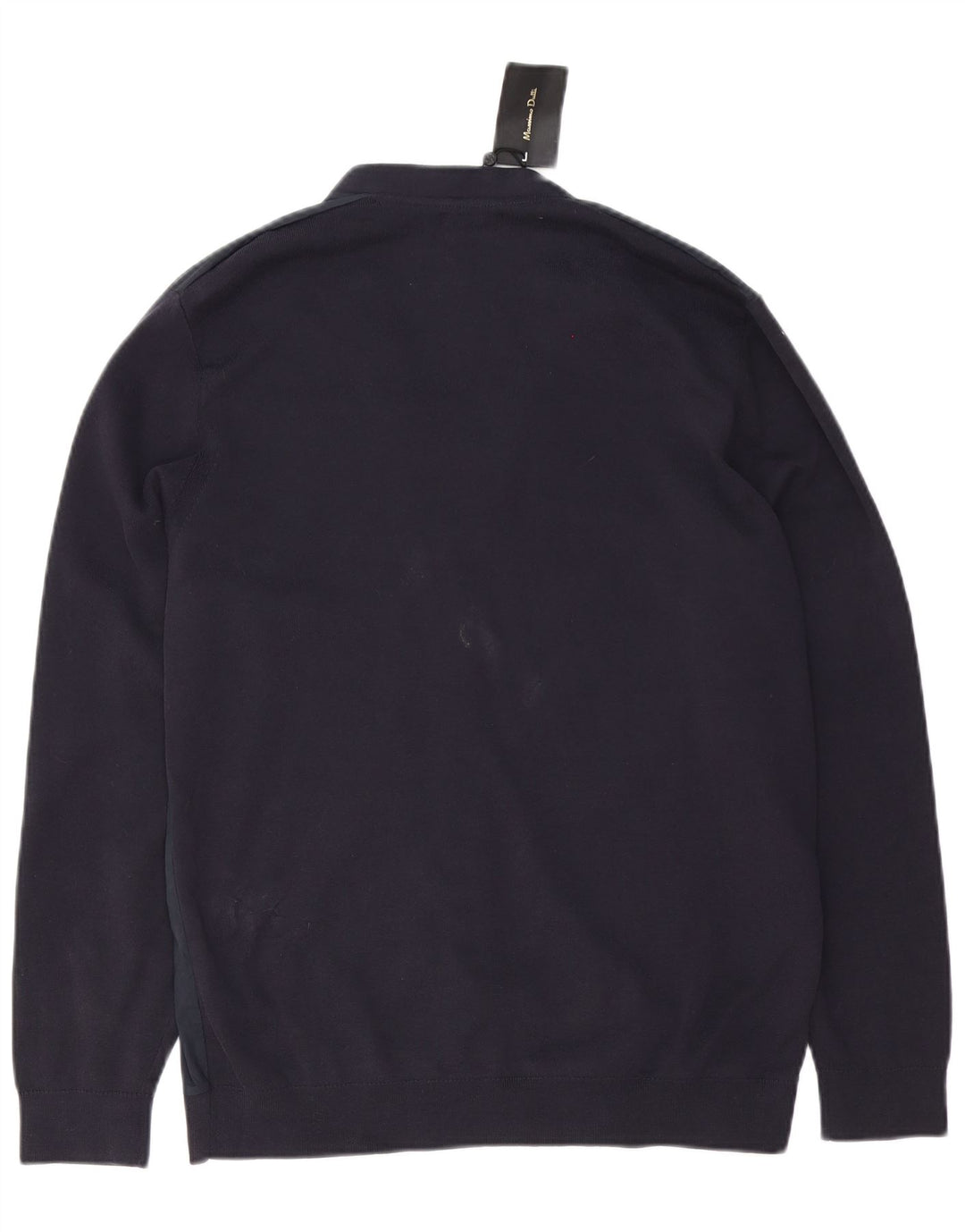 Massimo Dutti Mens Regular Fit Cardigan Sweater Large Navy Blue Polyamide