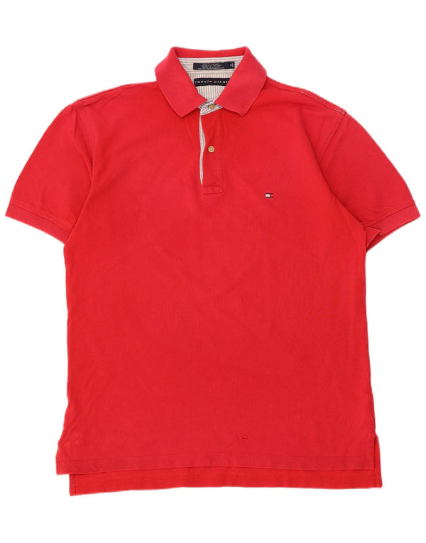 Tommy Hilfiger Mens Polo Shirt Medium Red Cotton