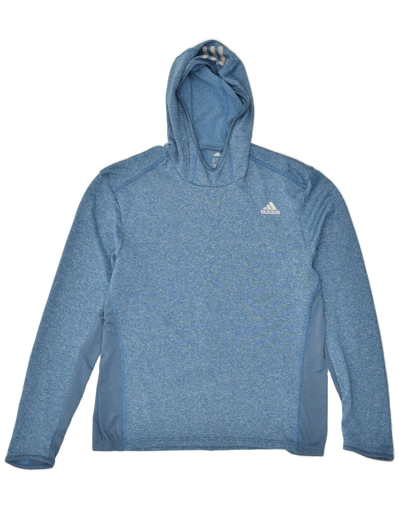 ADIDAS Womens Loose Fit Hoodie Jumper UK 16 Large Blue Polyester | Vintage Adidas | Thrift | Second-Hand Adidas | Used Clothing | Messina Hembry 