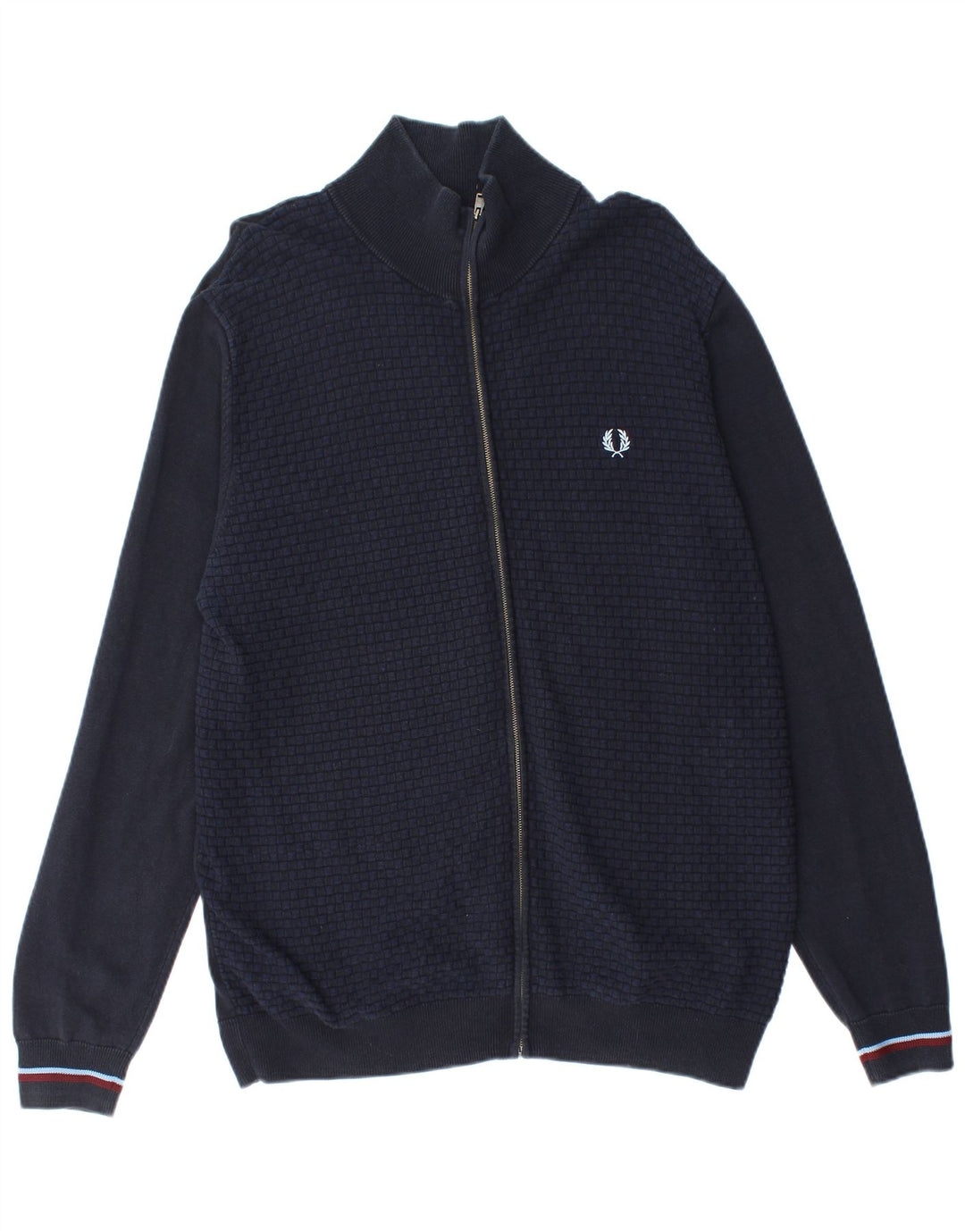 Fred Perry Mens Cardigan Sweater XL Navy Blue