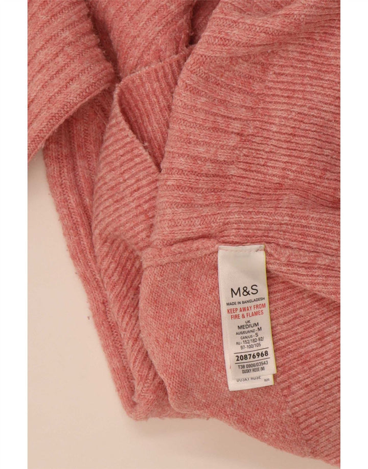 Marks & Spencer Womens Oversized Crew Neck Jumper Sweater UK 14 Medium Pink