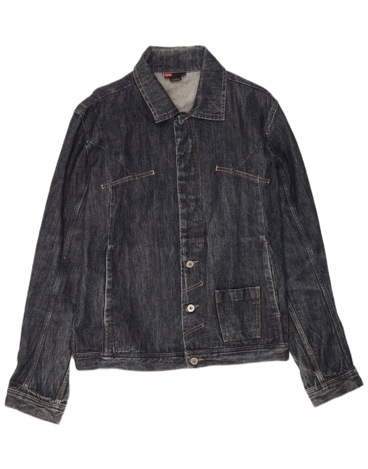 Diesel Mens Denim Jacket UK 42 XL Navy Blue Cotton