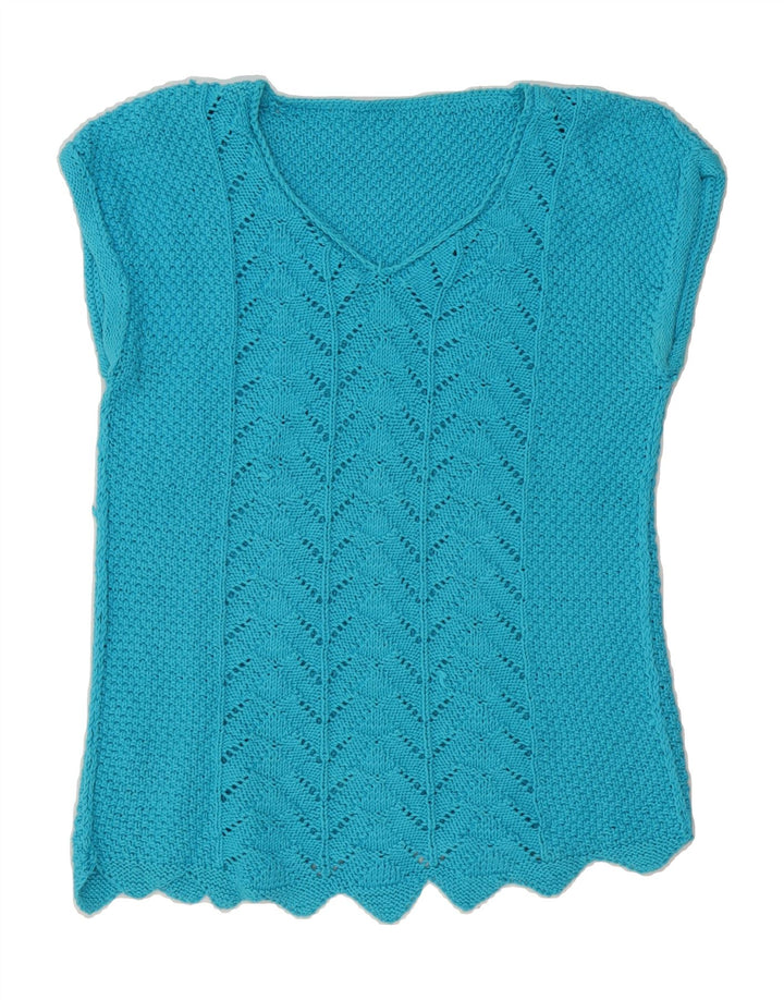 VINTAGE Womens Vest Tank Top UK 14 Medium Blue Vintage Vintage and Second-Hand Vintage from Messina Hembry 