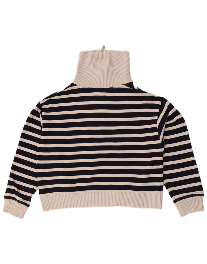 Marks & Spencer Womens Zip Neck Jumper Sweater UK 14 Medium Navy Blue