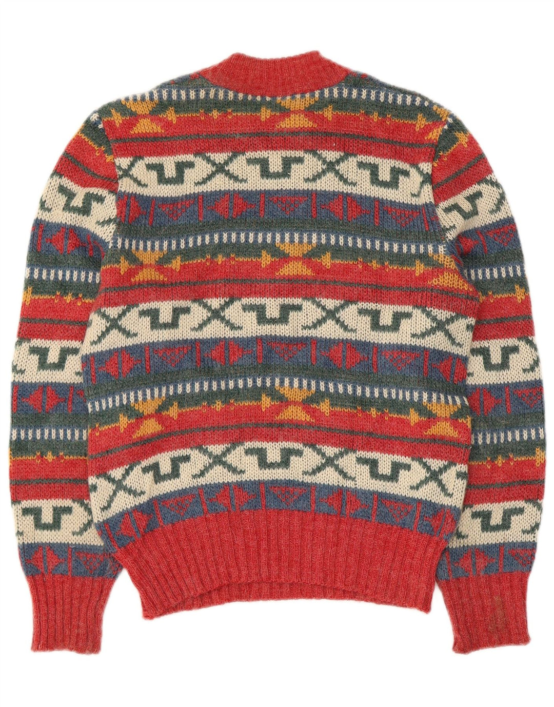 Geyer Womens Crew Neck Jumper Sweater IT 46 Large Red Geometric