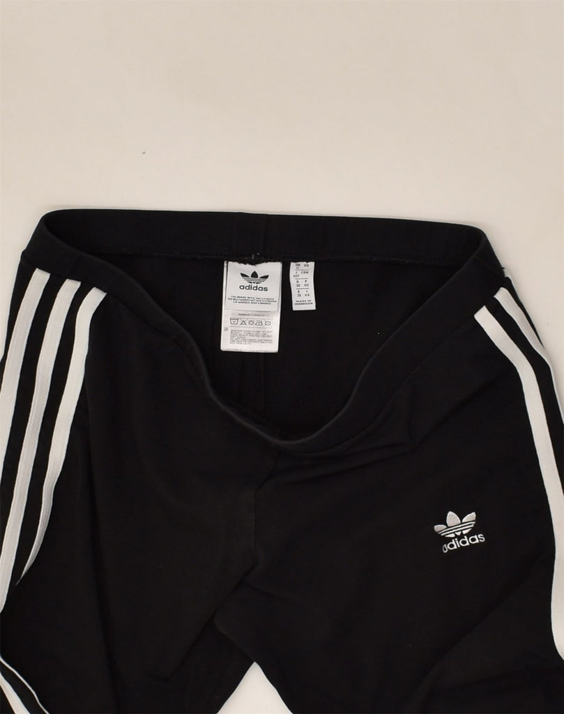 ADIDAS Womens Tracksuit Trousers Joggers UK 12 Medium Black Cotton | Vintage Adidas | Thrift | Second-Hand Adidas | Used Clothing | Messina Hembry 