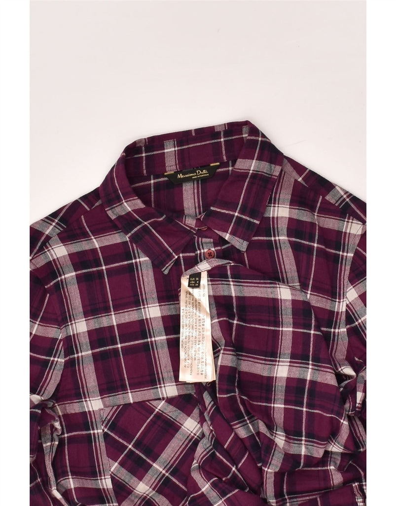 MASSIMO DUTTI Womens Shirt EU 36 Small Purple Check Cotton | Vintage Massimo Dutti | Thrift | Second-Hand Massimo Dutti | Used Clothing | Messina Hembry 