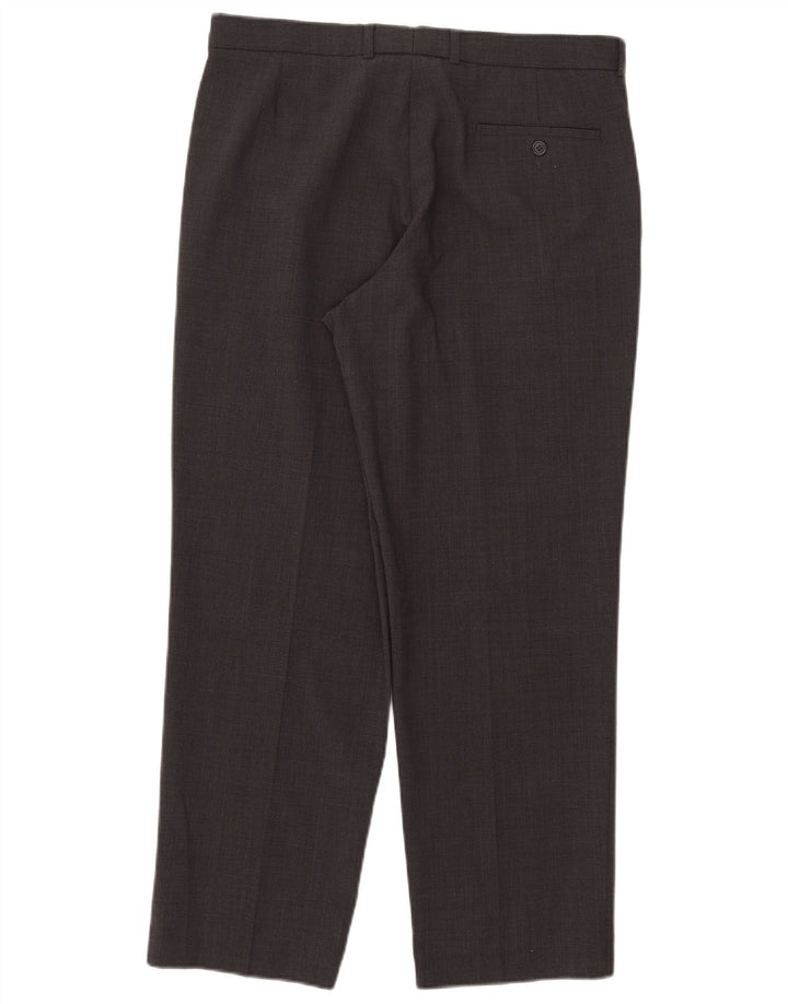 Marks & Spencer Mens Tailored Straight Suit Trousers W34 L29 Grey Polyester