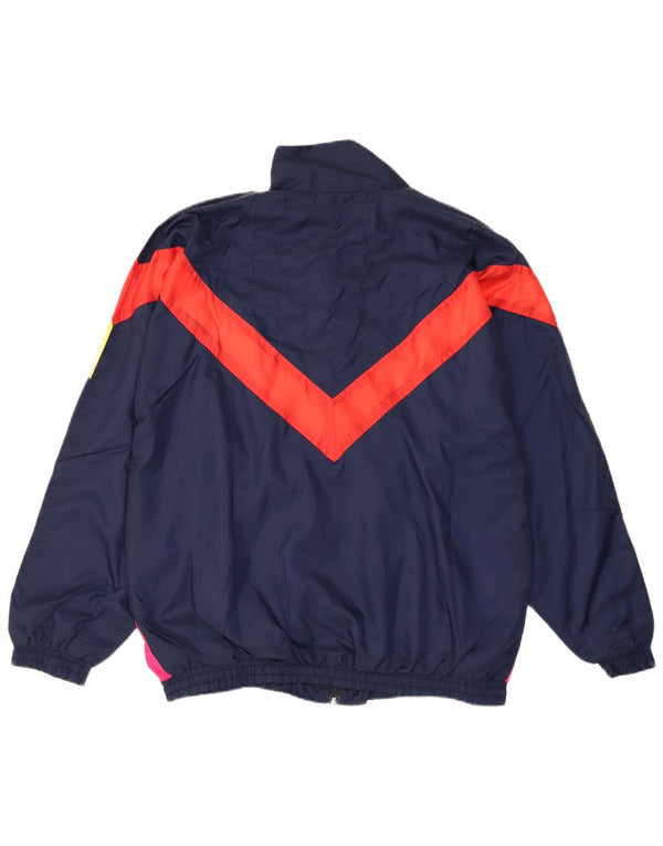 L'Equipe Mens Tracksuit Top Jacket XL Navy Blue Colourblock Polyamide