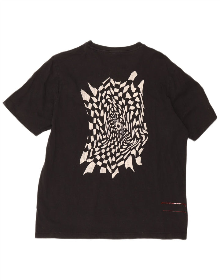 Diesel Mens Graphic T-Shirt Top Large Black Cotton