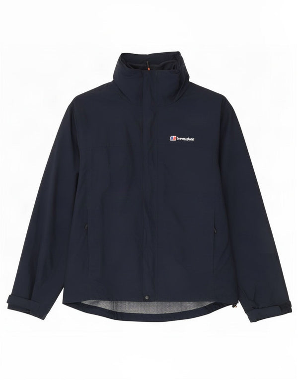 Berghaus Mens Hooded Windbreaker Jacket UK 40 Large Navy Blue Polyamide