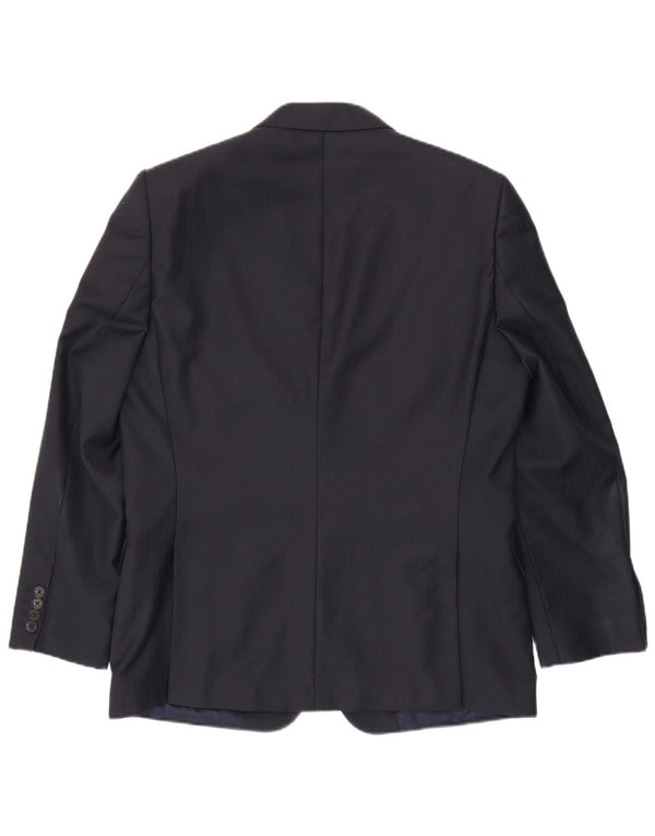 JAEGER Mens Alfred Brown 2 Button Blazer Jacket UK 44 2XL Navy Blue