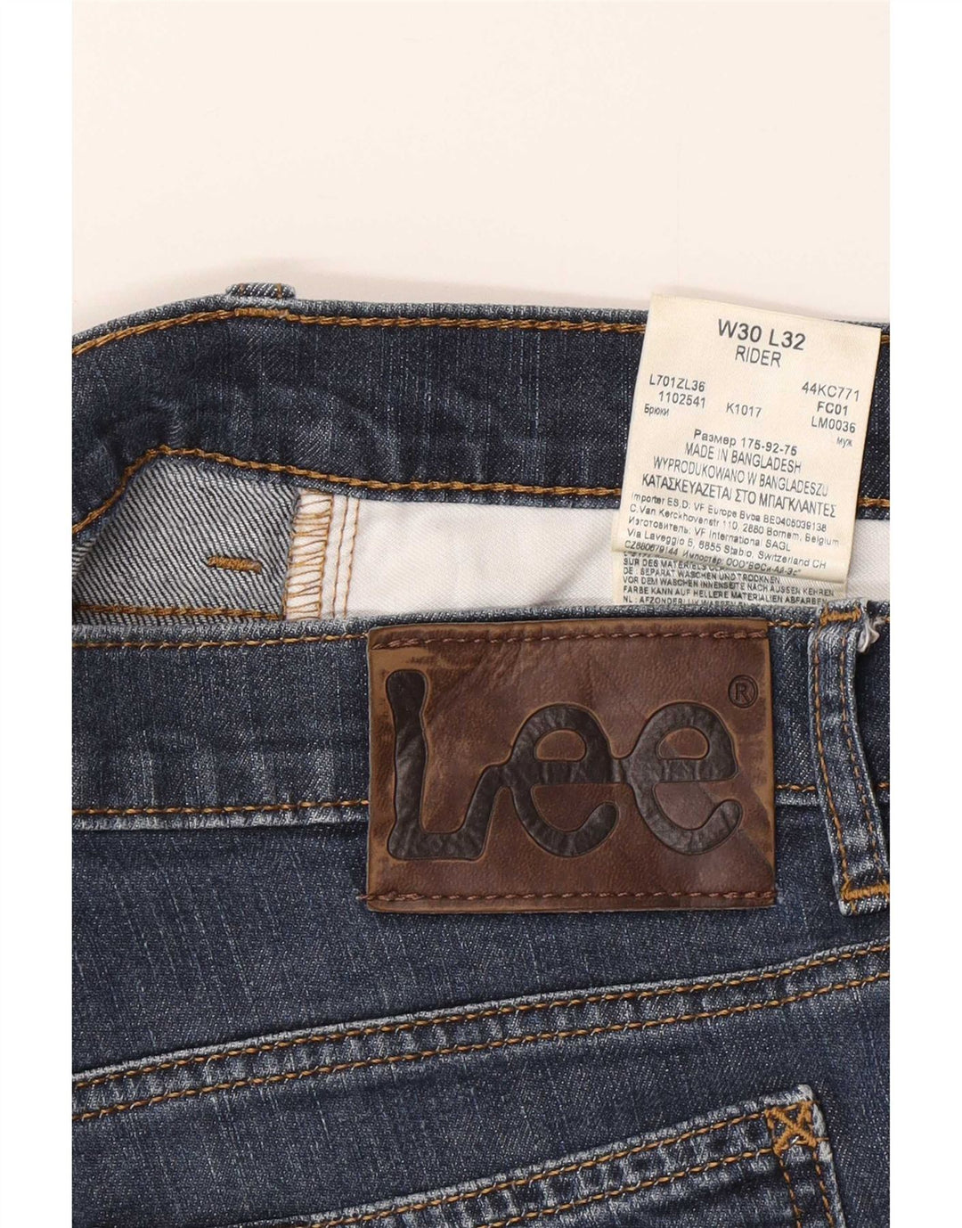 Lee Mens Rider Slim Jeans W30 L32 Navy Blue Cotton