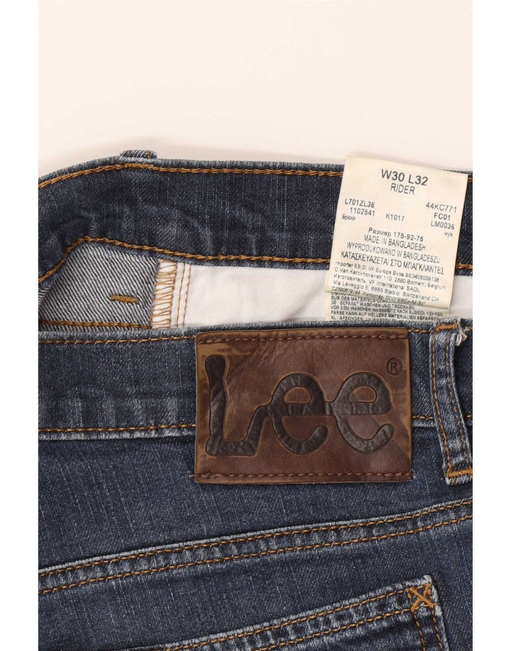 Lee Mens Rider Slim Jeans W30 L32 Navy Blue Cotton
