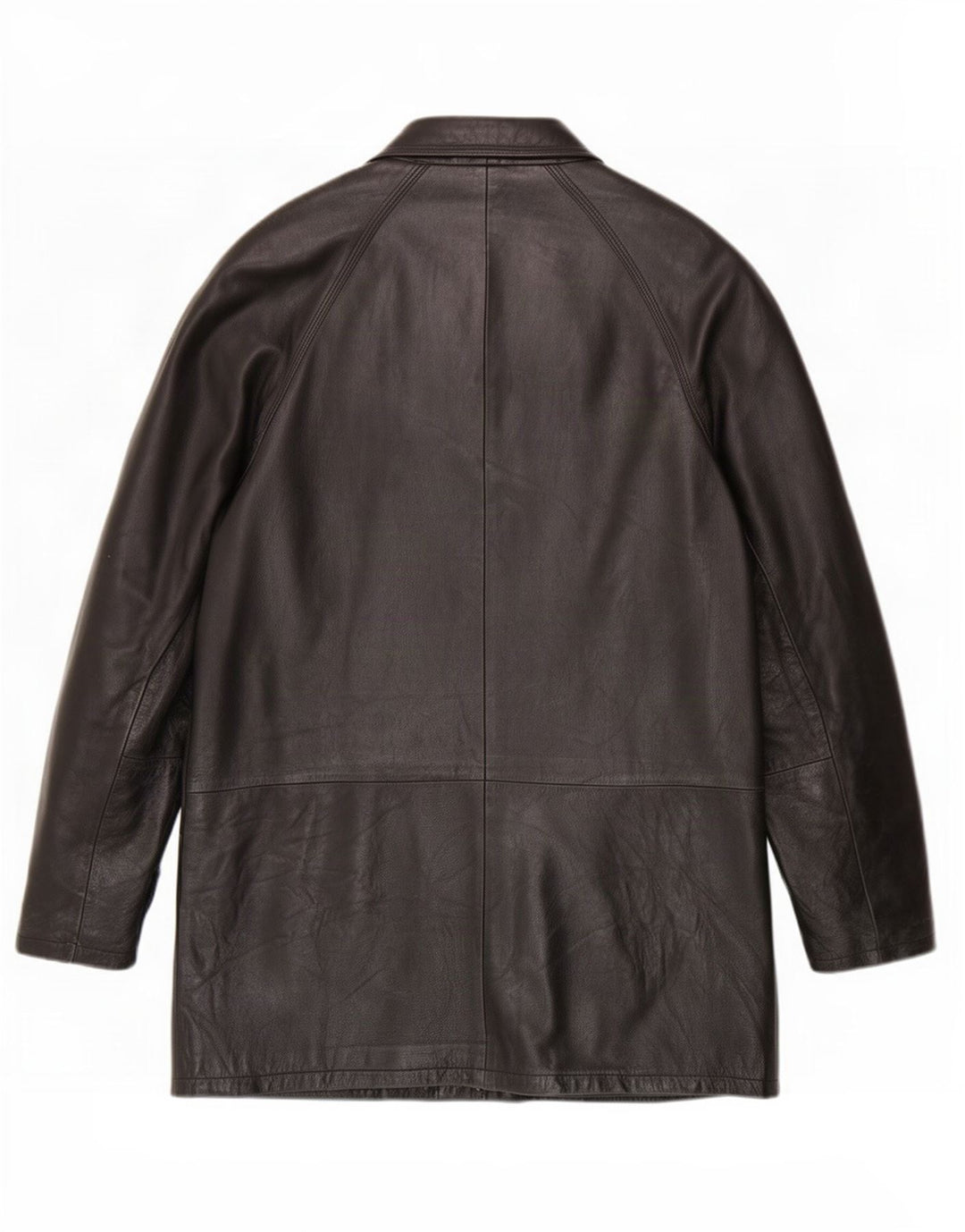 Vintage Mens Leather Coat IT 52 XL Black
