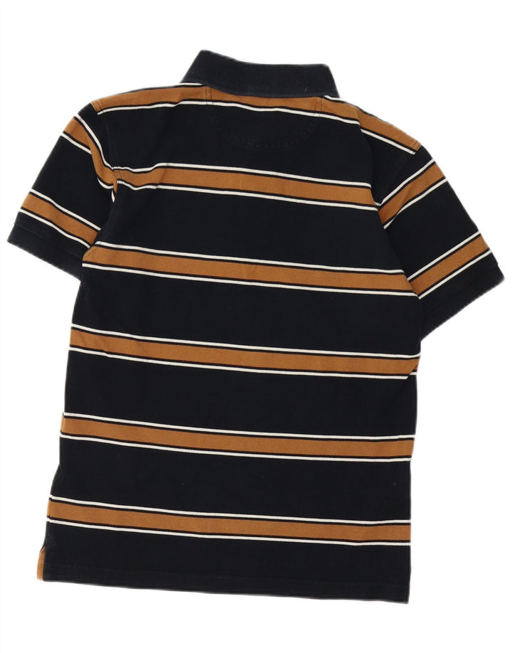 FRED PERRY Mens Polo Shirt Small Black Striped Cotton
