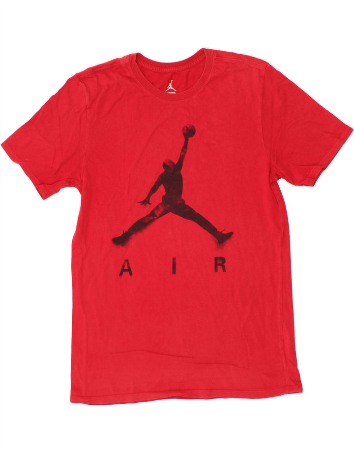 JORDAN Mens Graphic T-Shirt Top Medium Red Cotton Vintage Jordan and Second-Hand Jordan from Messina Hembry 