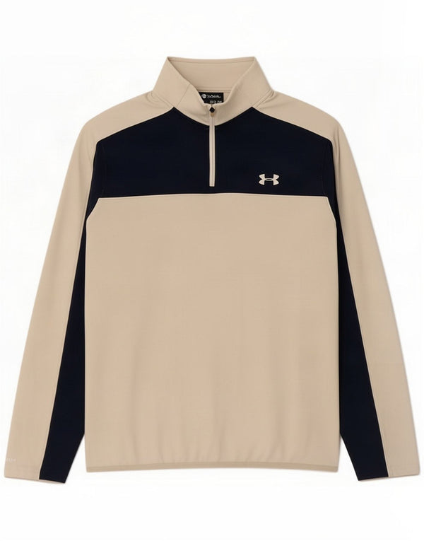 Under Armour Mens Cold Gear Pullover Tracksuit Top Medium White Colourblock