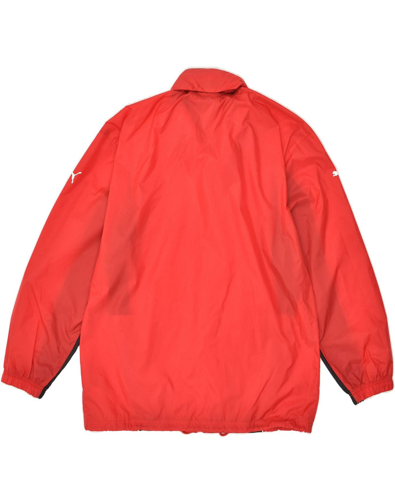 PUMA Mens Hooded Rain Jacket UK 38 Medium Red Nylon | Vintage Puma | Thrift | Second-Hand Puma | Used Clothing | Messina Hembry 