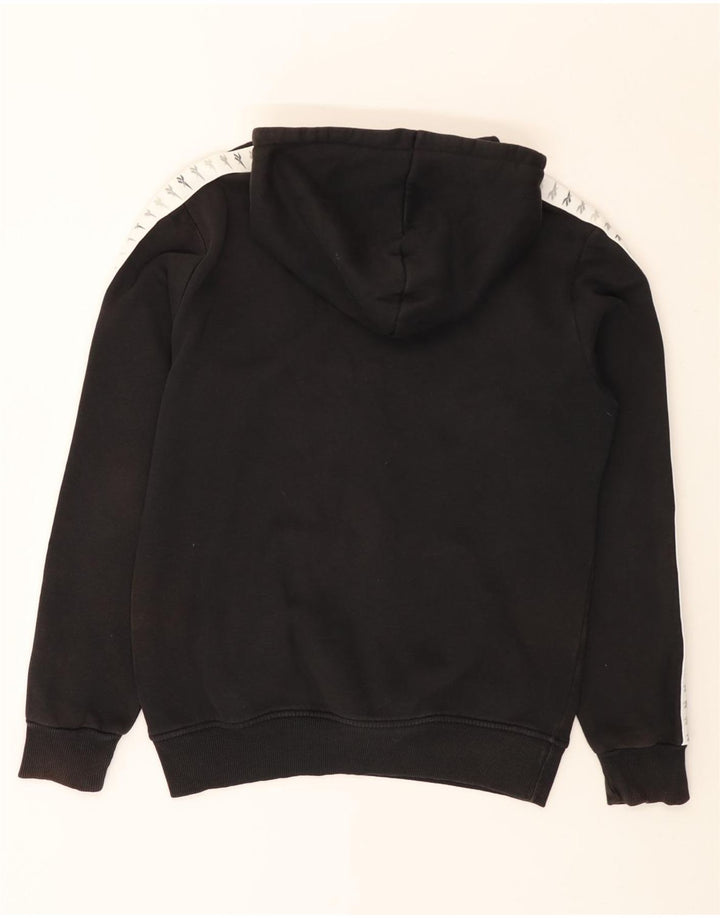 REEBOK Mens Classic Graphic Hoodie Jumper Small Black Colourblock Cotton