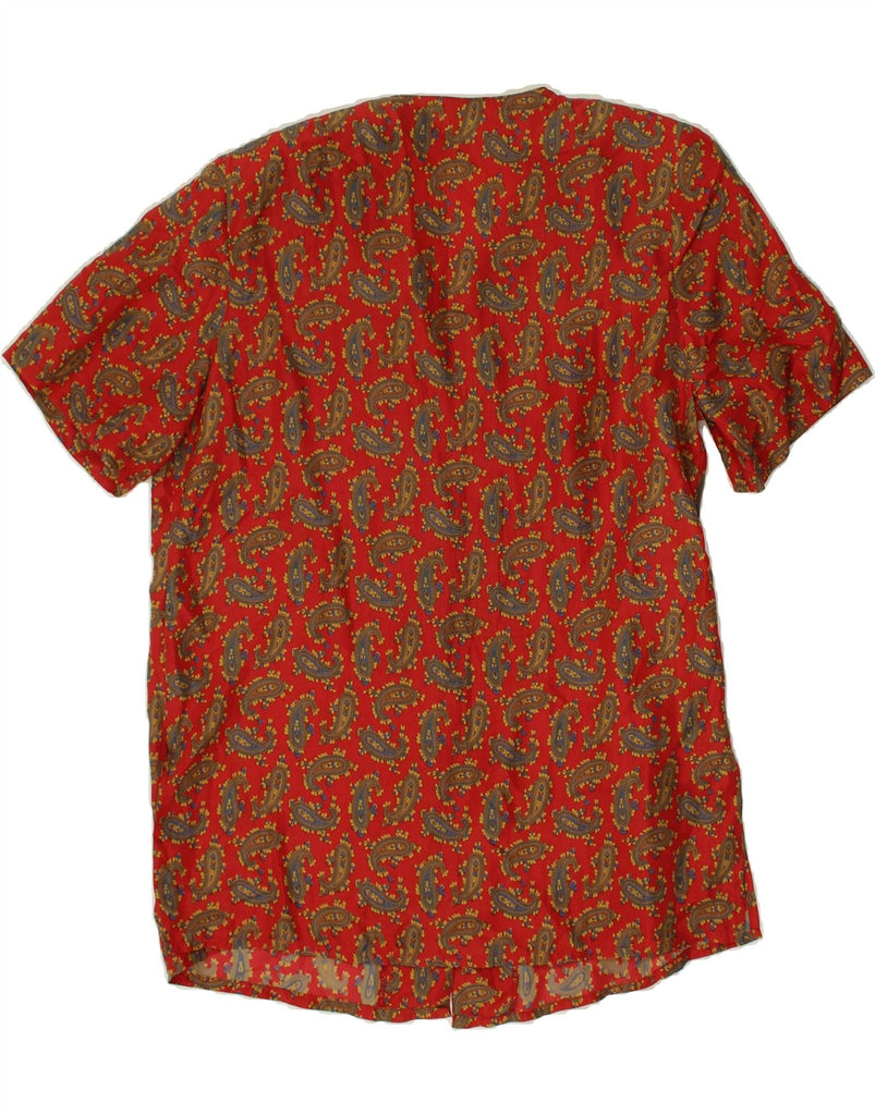 VINTAGE Womens Short Sleeve Shirt UK 10 Small Red Paisley | Vintage Vintage | Thrift | Second-Hand Vintage | Used Clothing | Messina Hembry 