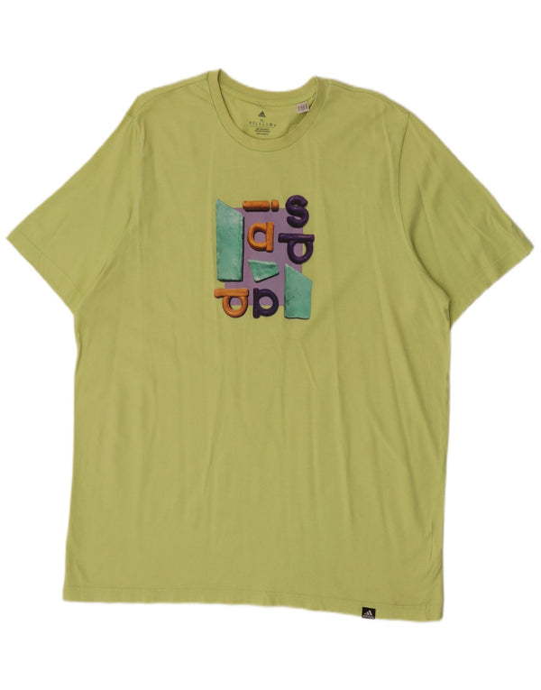 Adidas Mens Graphic T-Shirt Top XL Green Cotton