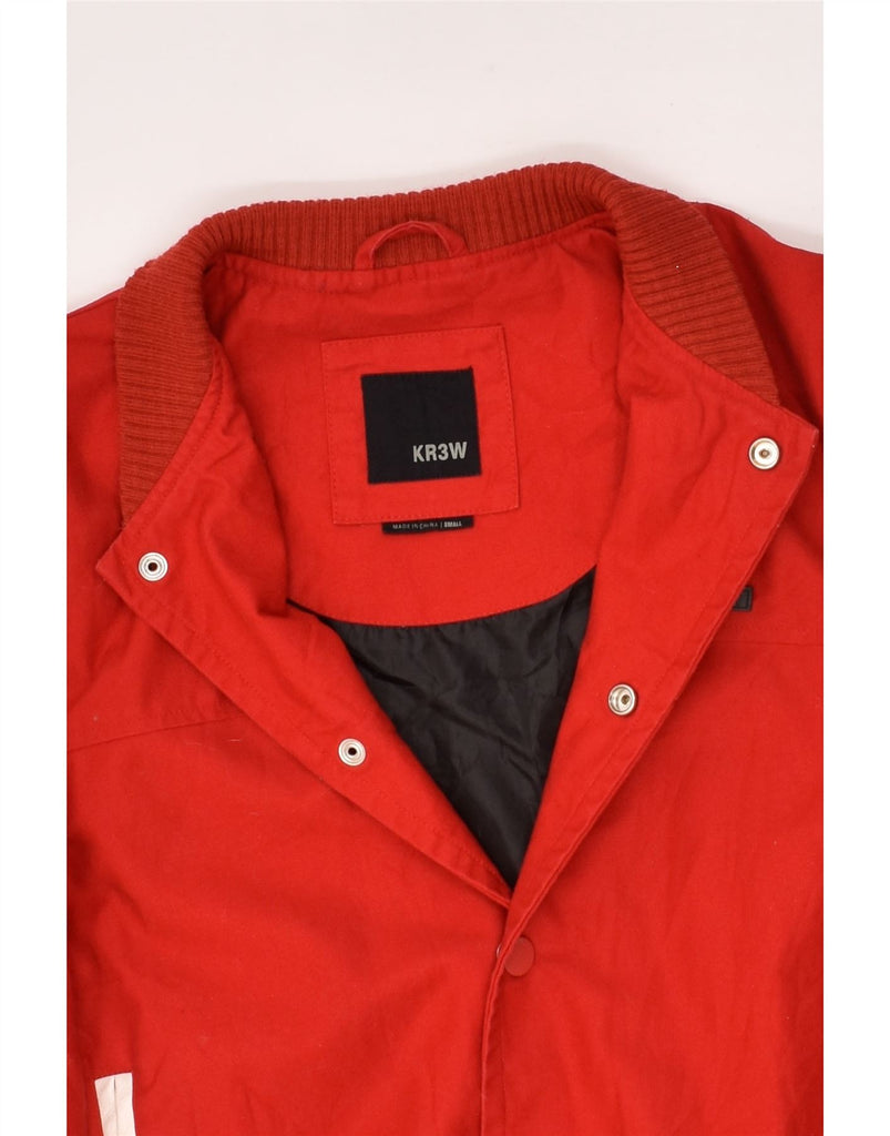 KR3W Mens Varsity Jacket UK 36 Small Red Colourblock Cotton | Vintage KR3W | Thrift | Second-Hand KR3W | Used Clothing | Messina Hembry 