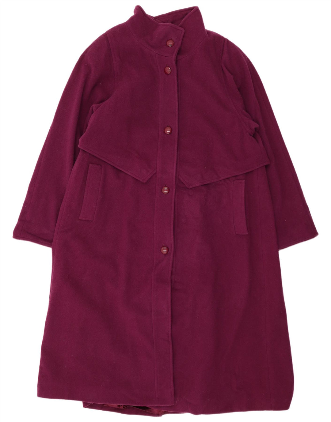 LONDON FOG Womens Trench Coat US 10 Large Purple Wool