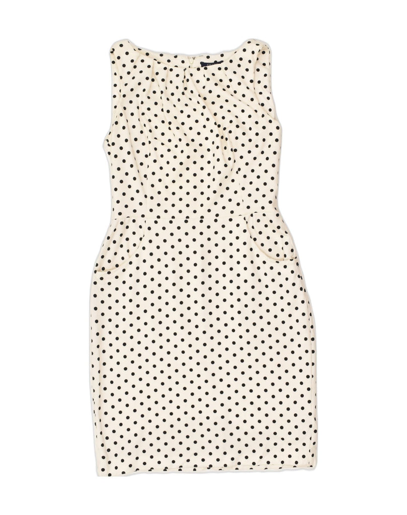 CHAPS Womens Sleeveless Sheath Dress US 10 Large White Polka Dot Polyester | Vintage Chaps | Thrift | Second-Hand Chaps | Used Clothing | Messina Hembry 