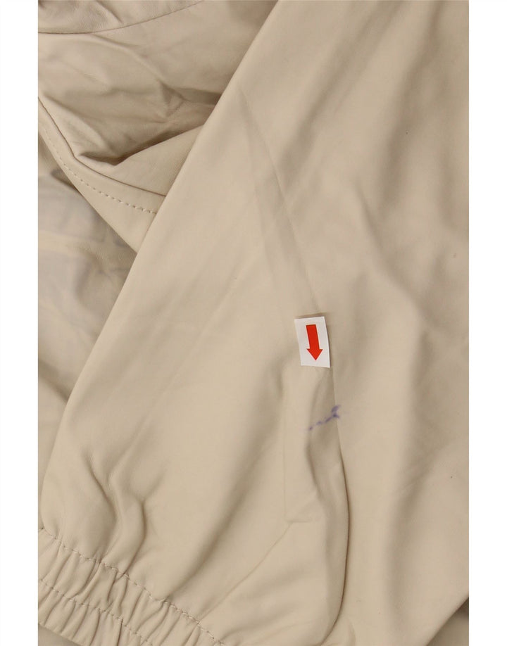 Zara Womens Hooded Windbreaker Coat UK 16 Large Beige Polyester