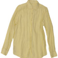 Massimo Dutti Mens Shirt Large Yellow Linen