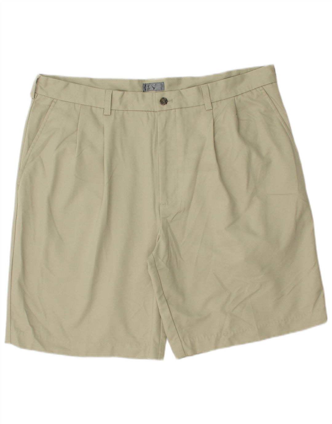 IZOD Mens Pegged Chino Shorts W38 XL Beige Polyester
