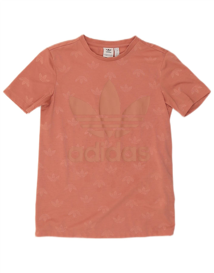 Adidas Womens Graphic T-Shirt Top UK 8 Small Pink Polyester