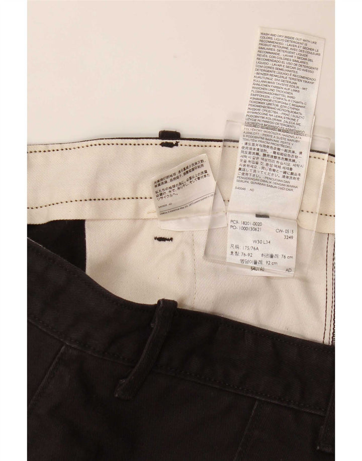 Levi's Mens Straight Chino Trousers W30 L34 Black Cotton