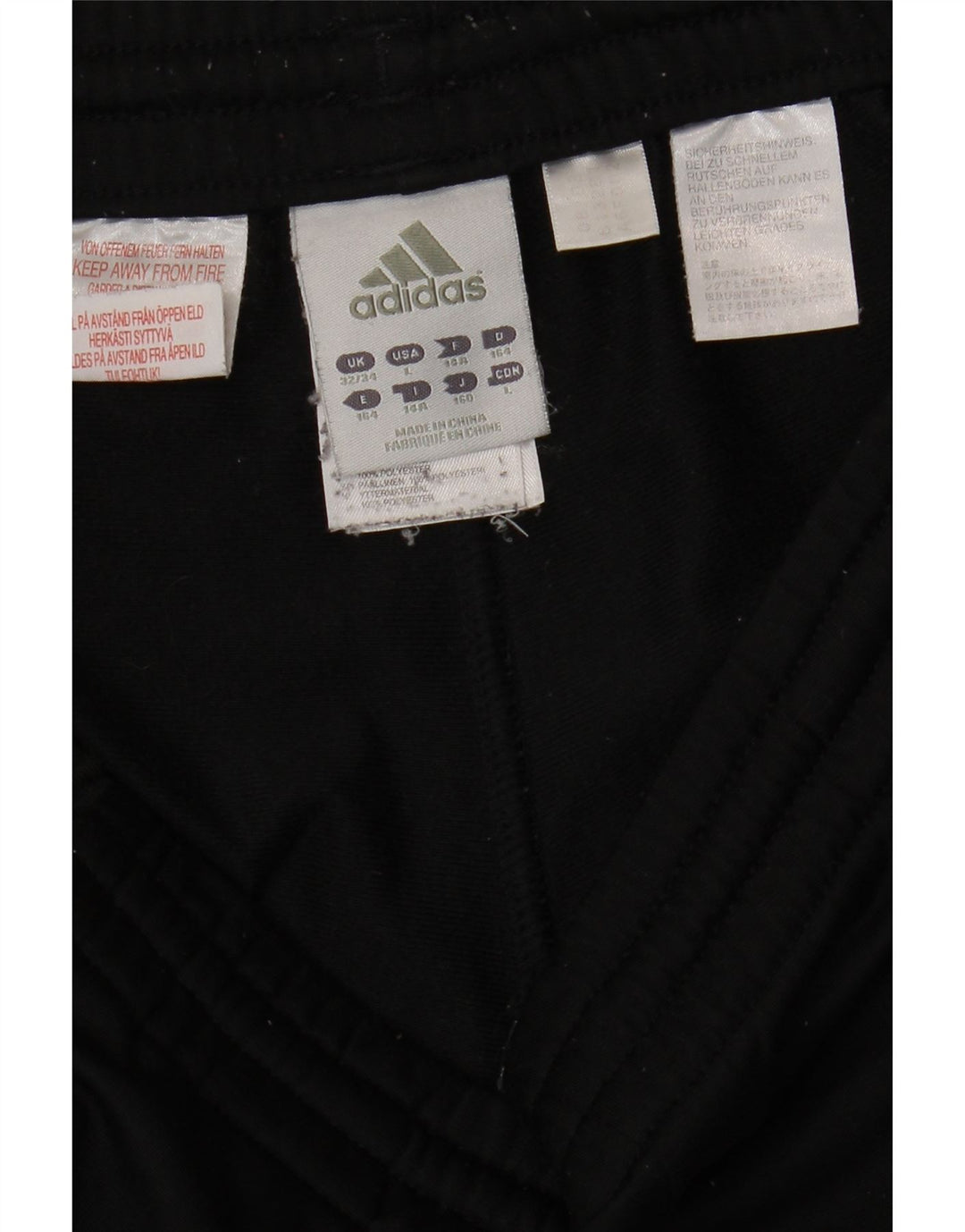 ADIDAS Boys Tracksuit Trousers Joggers 13-14 Years  Black Polyester