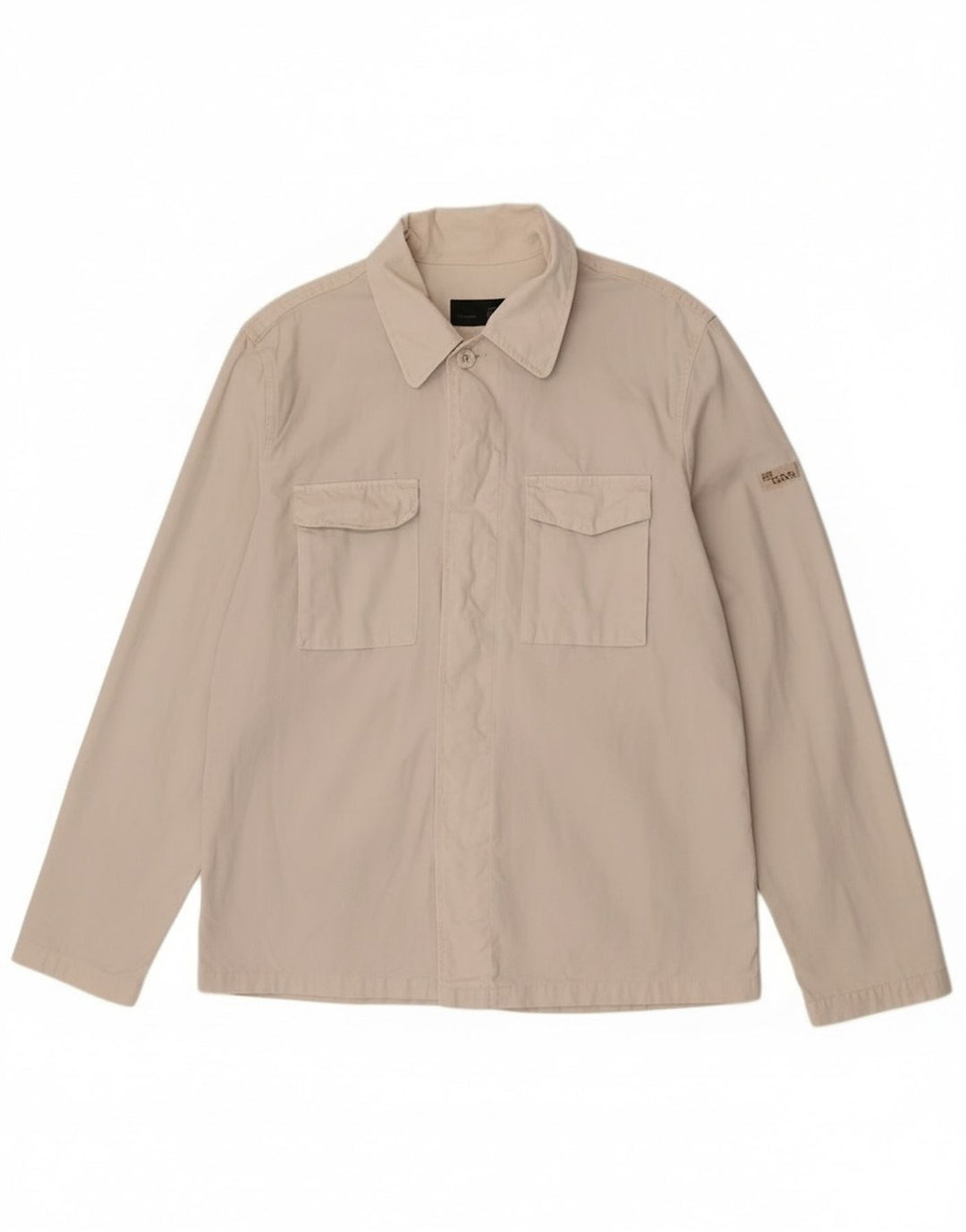 Gas Mens Bomber Jacket UK 42 XL Off White Cotton