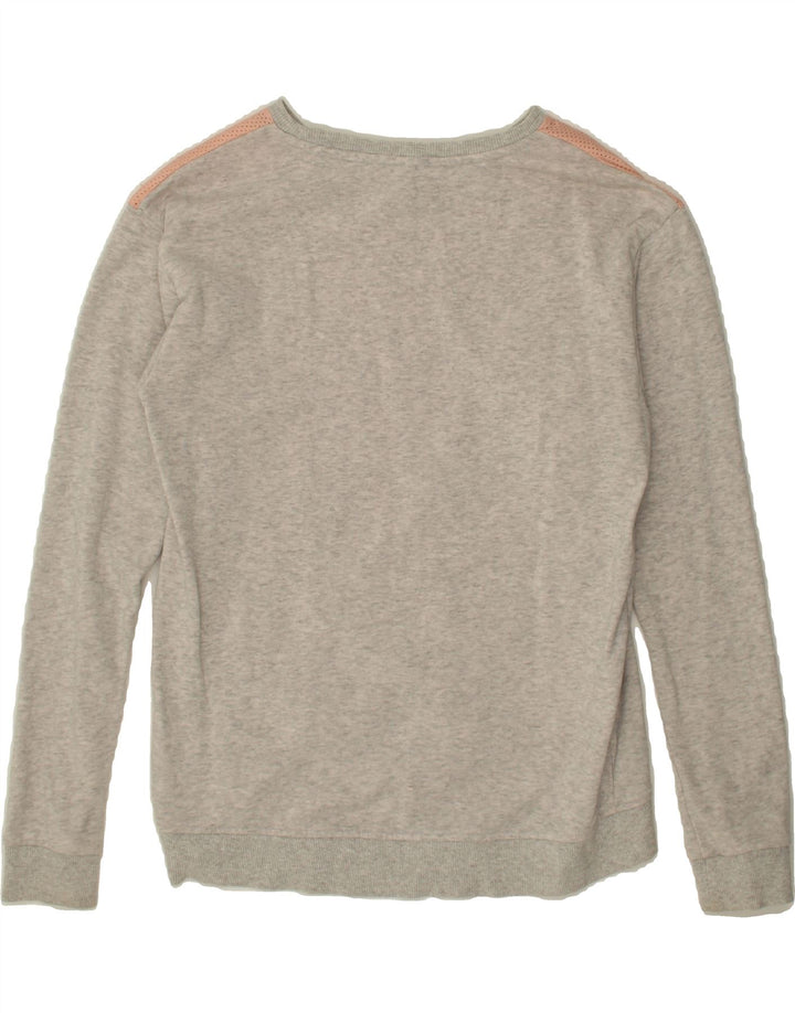 ADIDAS Womens Sweatshirt Jumper UK 10 Small Grey Colourblock Vintage Adidas and Second-Hand Adidas from Messina Hembry 