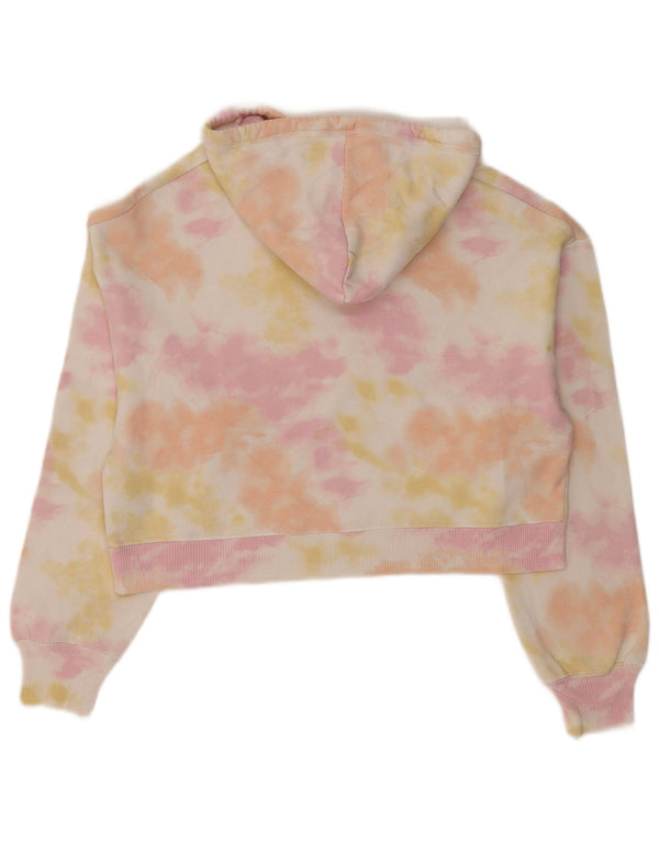 Hollister Womens Crop Hoodie Jumper UK 10 Small Multicoloured Tie Dye