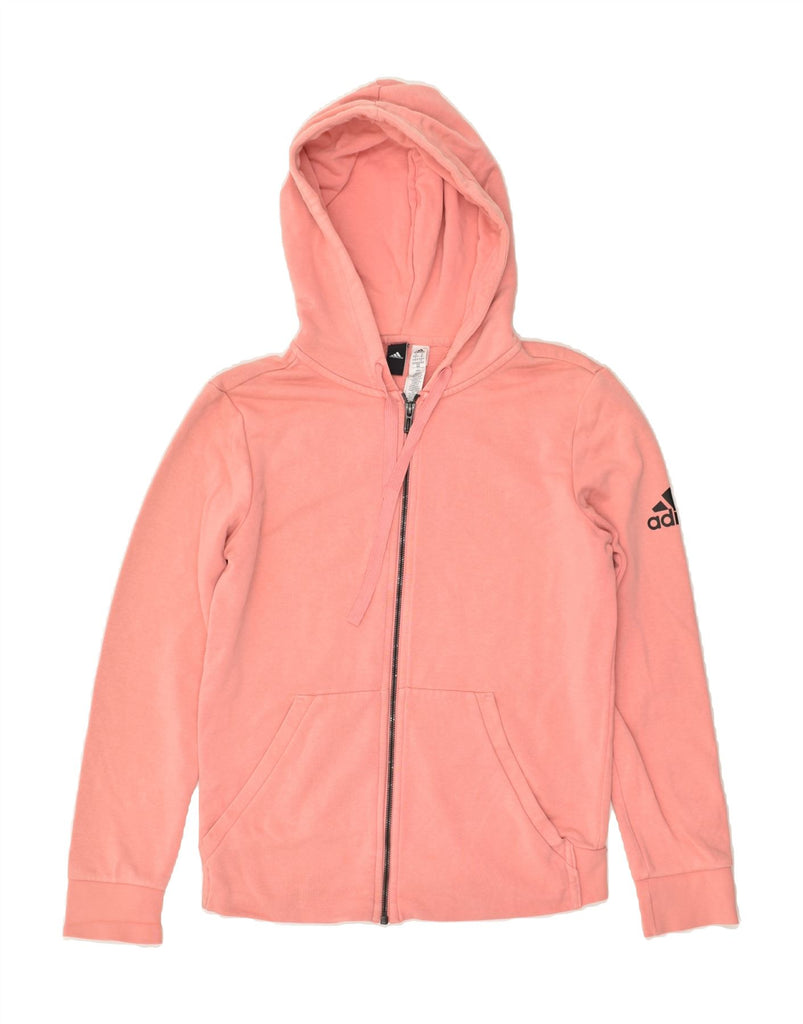 ADIDAS Womens Zip Hoodie Sweater UK 12/14 Medium Pink | Vintage Adidas | Thrift | Second-Hand Adidas | Used Clothing | Messina Hembry 